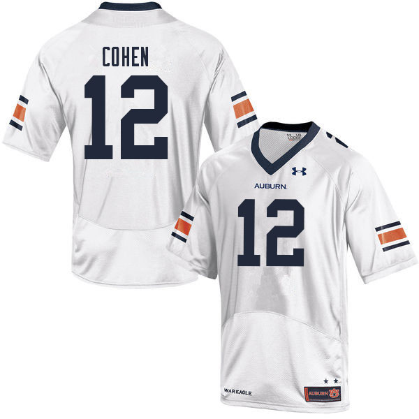 Men #12 Sammy Cohen Auburn Tigers College Football Jerseys Sale-White - Click Image to Close
